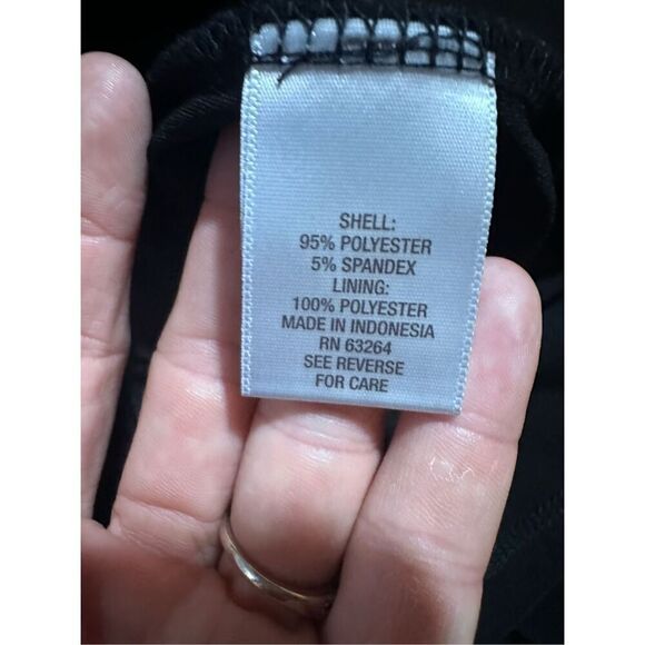 Ashley Graham Beyond Long Sleeve Black Asymmetrical Zip Slimming Dress Sz 10 - Picture 8 of 8